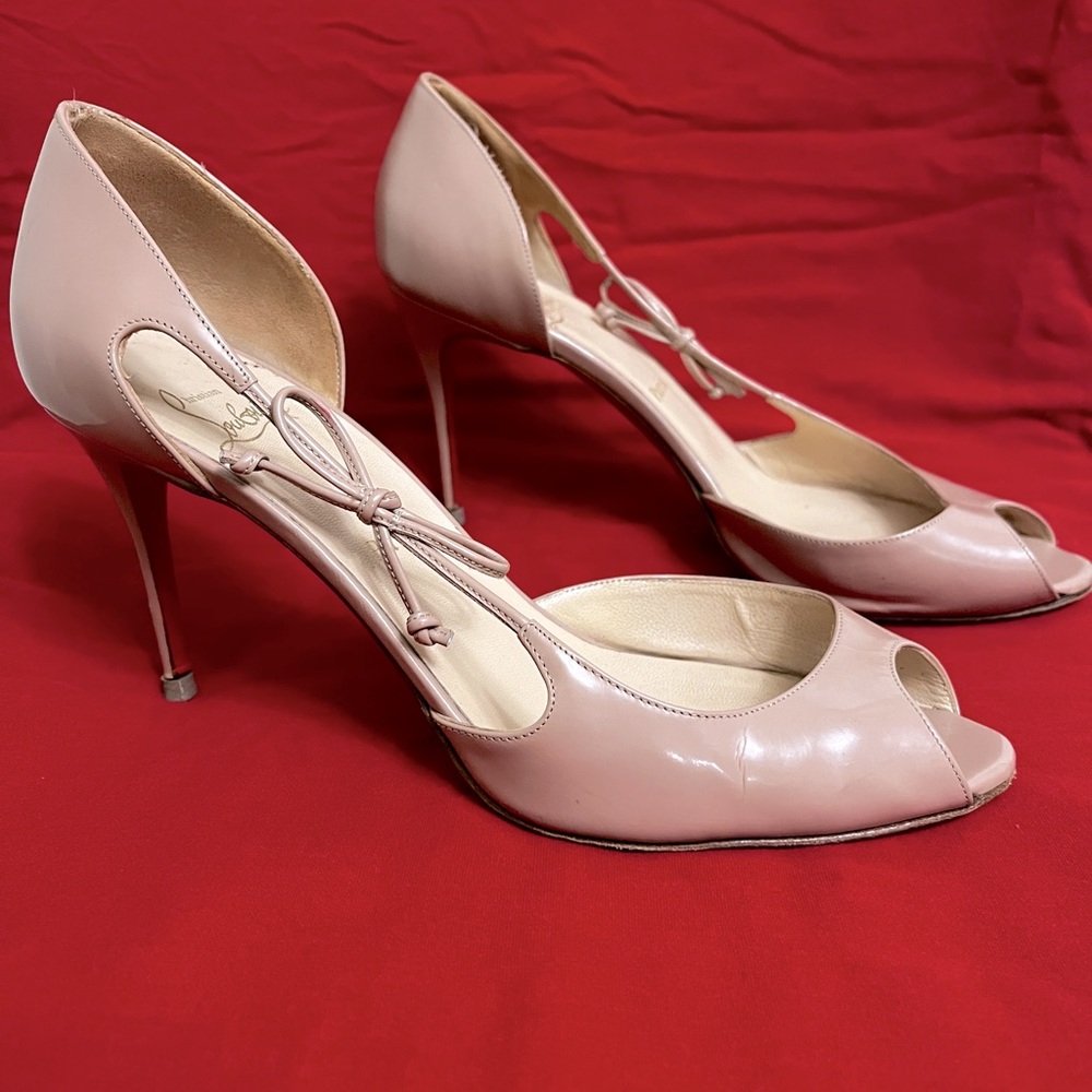 Christian Louboutin Nude Peeptoe Heels